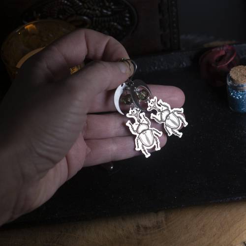 boucles d'oreilles scarabée en acier inoxydable