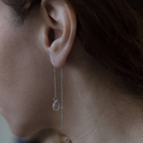mono boucle - chaîne et perle en acier inoxydable