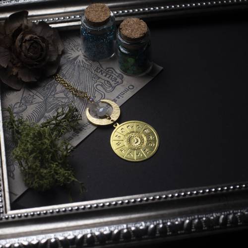 collier pendentif  astrologie en laiton