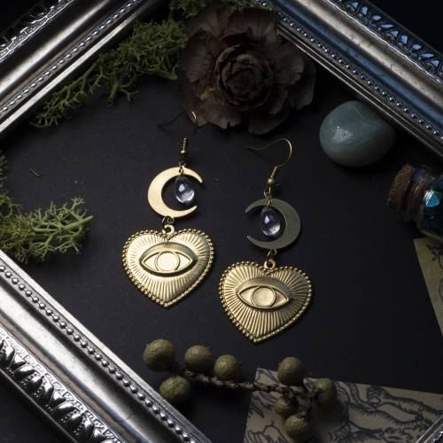 boucles d'oreilles coeur en laiton