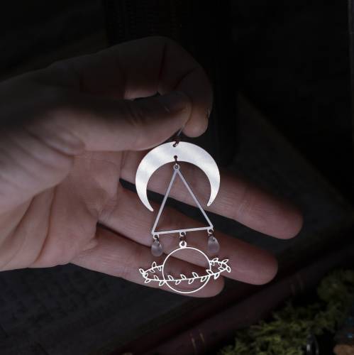 boucles d'oreilles planète en acier inoxydable