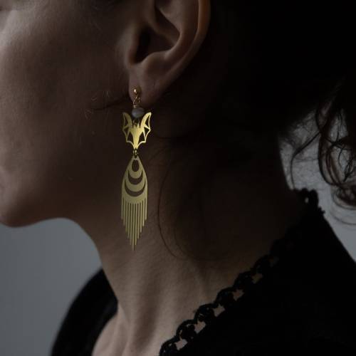 boucles d'oreilles chauve-souris  en laiton