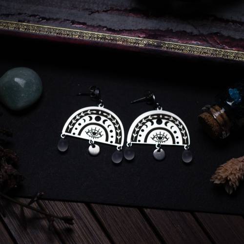 boucles d'oreilles - puce d'oreilles - oeil porte bonheur