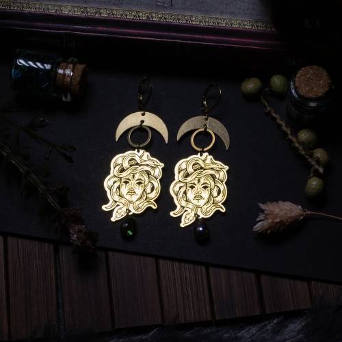 boucles d'oreilles médusa en laiton