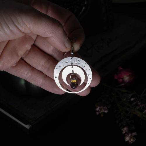 boucles d'oreilles créoles lune en acier inoxydable