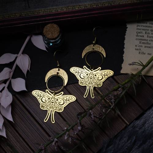 boucles d'oreilles papillon en laiton