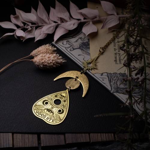 collier pendentif ouija en  laiton