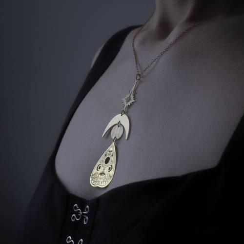 collier pendentif ouija en  laiton