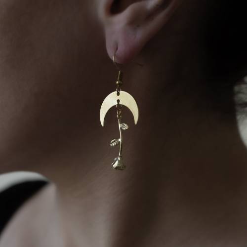 boucles d'oreilles rose en laiton