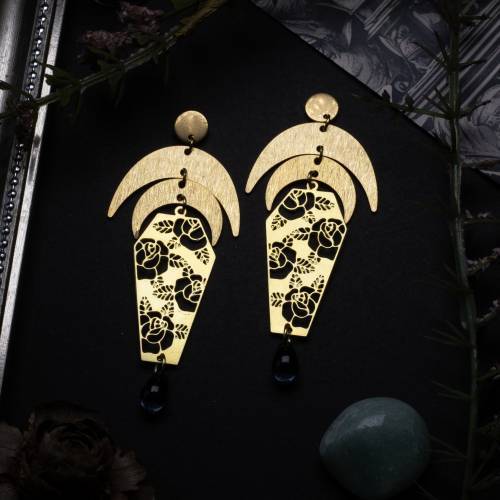 boucles d'oreilles cercueil en laiton