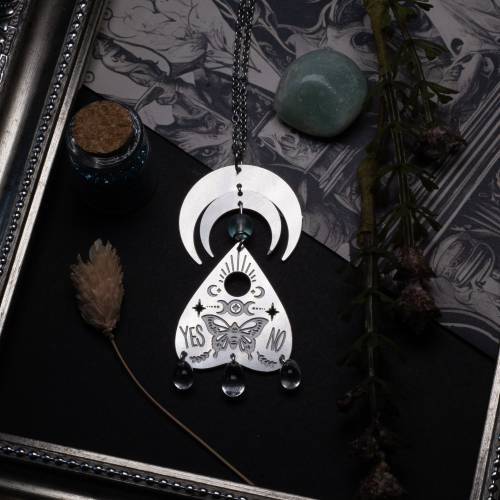 collier pendentif ouija en acier inoxydable