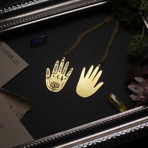 collier pendentif main en acier inoxydable