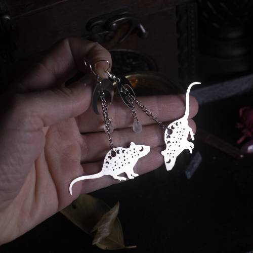 boucles d'oreilles rat en acier inoxydable